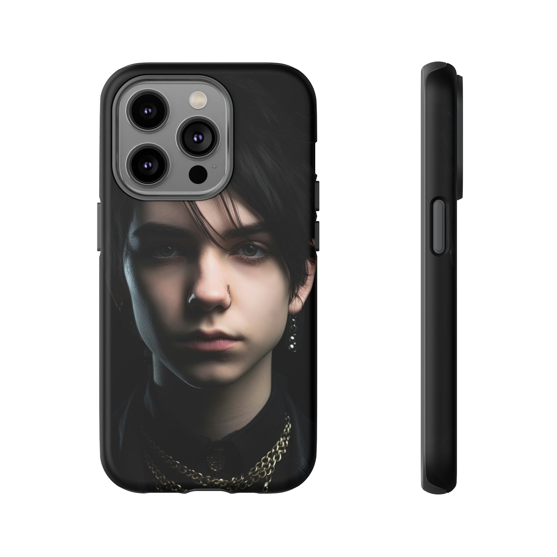 Front View of Goth Boy Tough iPhone Case