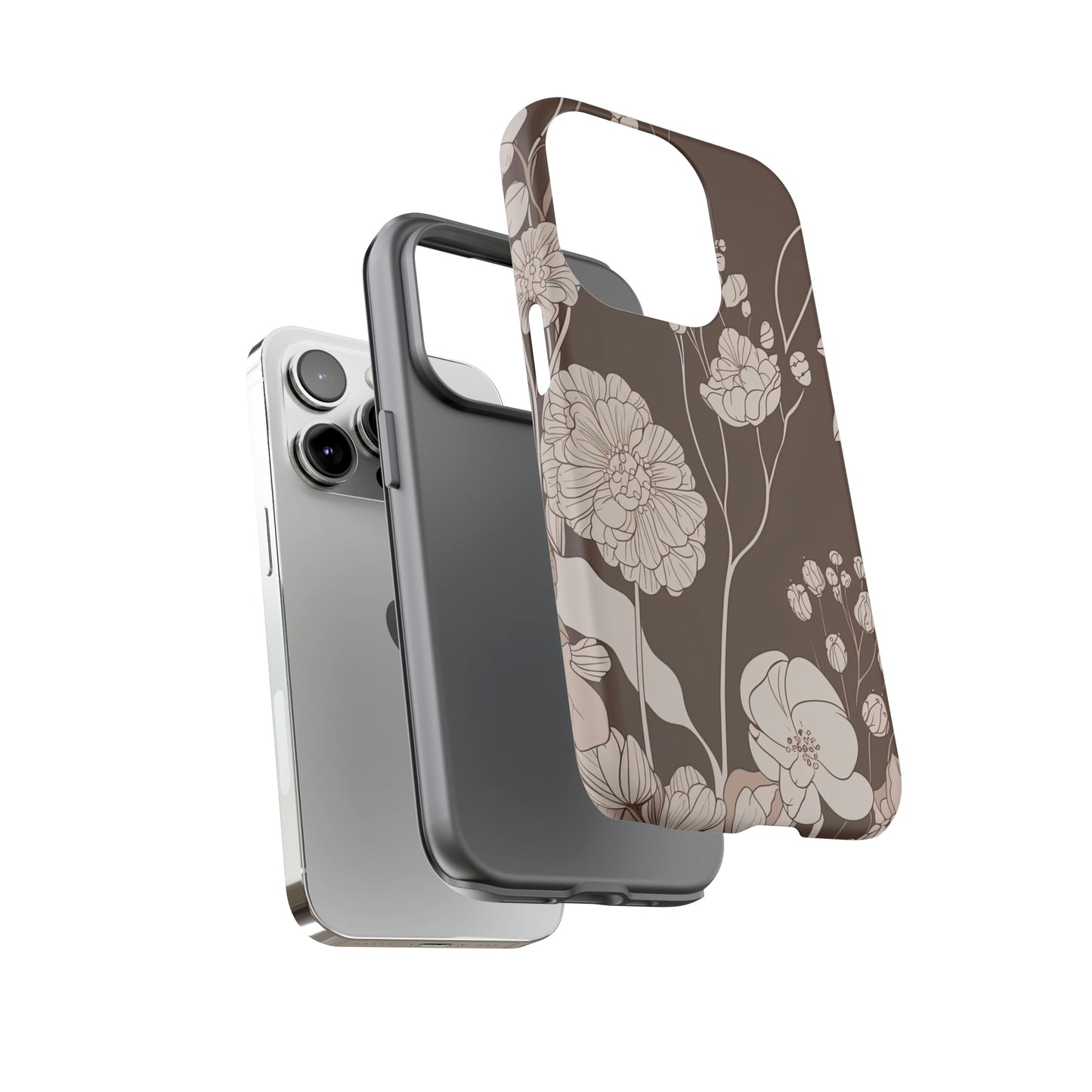 Dual Layer View of Boho Garden Tough iPhone Case