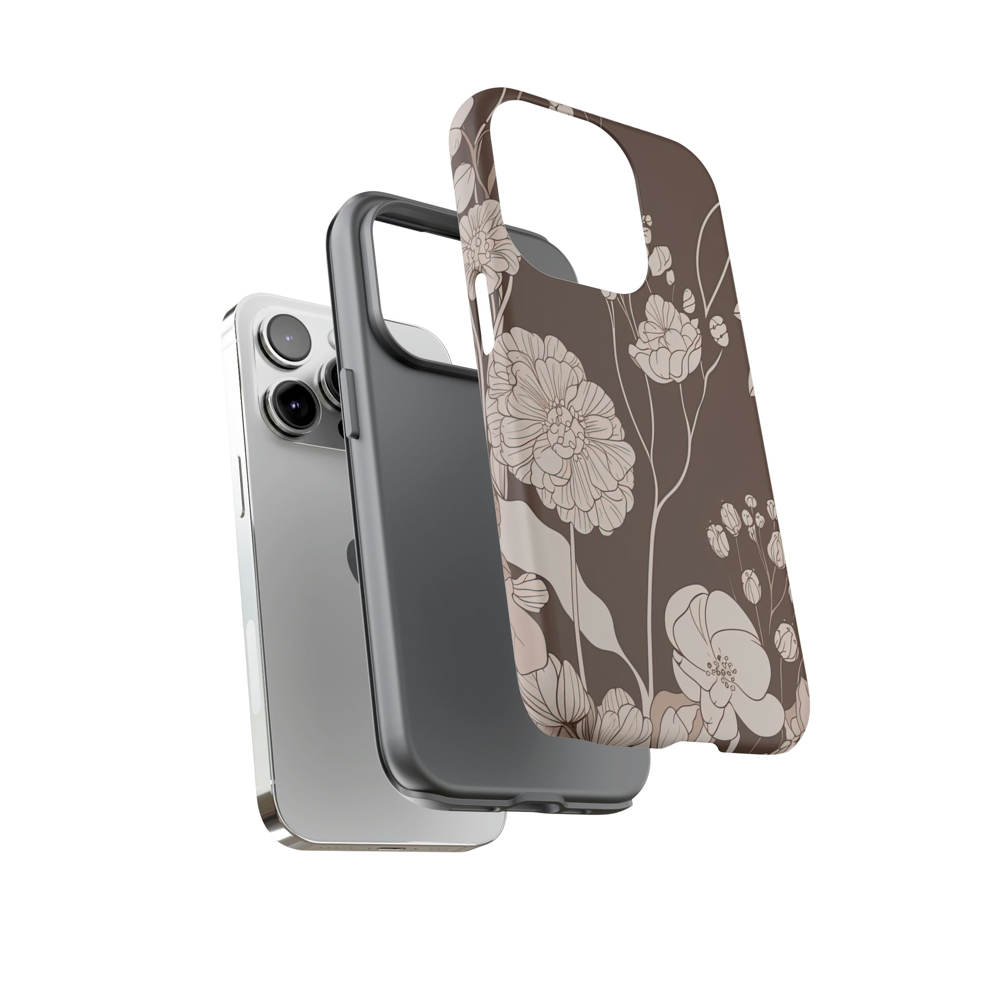 Dual Layer View of Boho Garden Tough iPhone Case