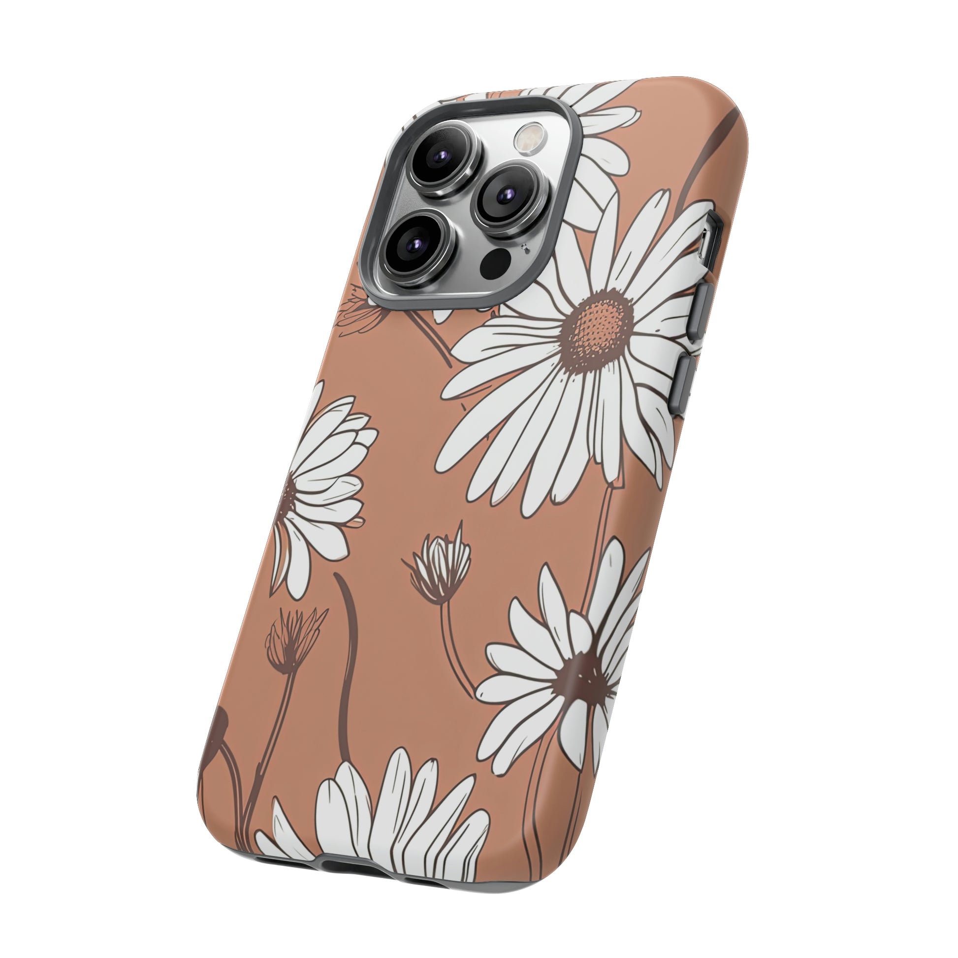 Side View of Boho Daisies Tough iPhone Case