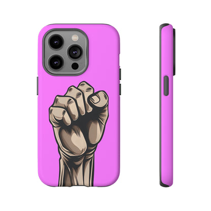 Front View of Women's Fist of Protest Tough iPhone Case