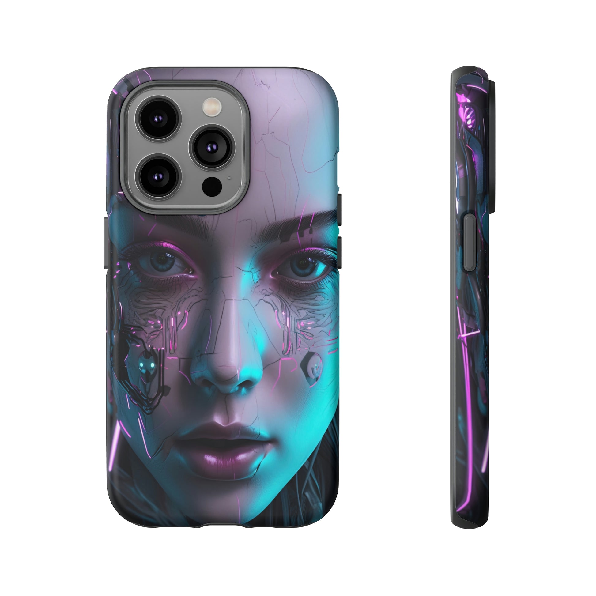 Front view of Cyberpunk Girl Tough iPhone Case