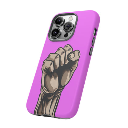 Sdie View of Women's Fist of Protest Tough iPhone Case