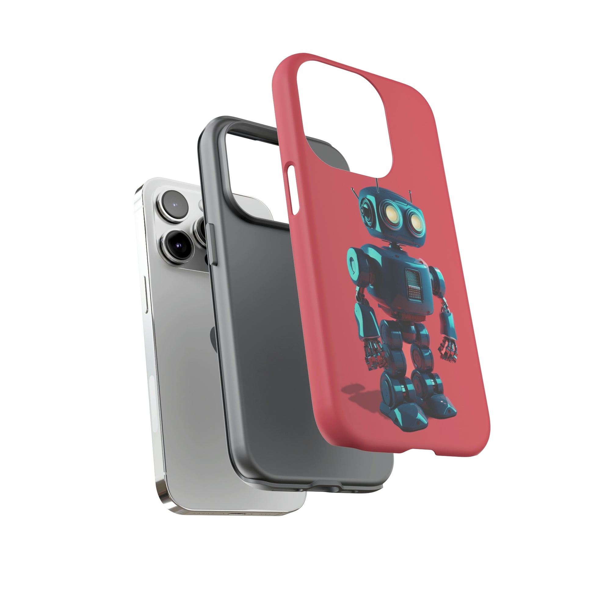 Dual Layer View of Blue Robot Tough iPhone Case
