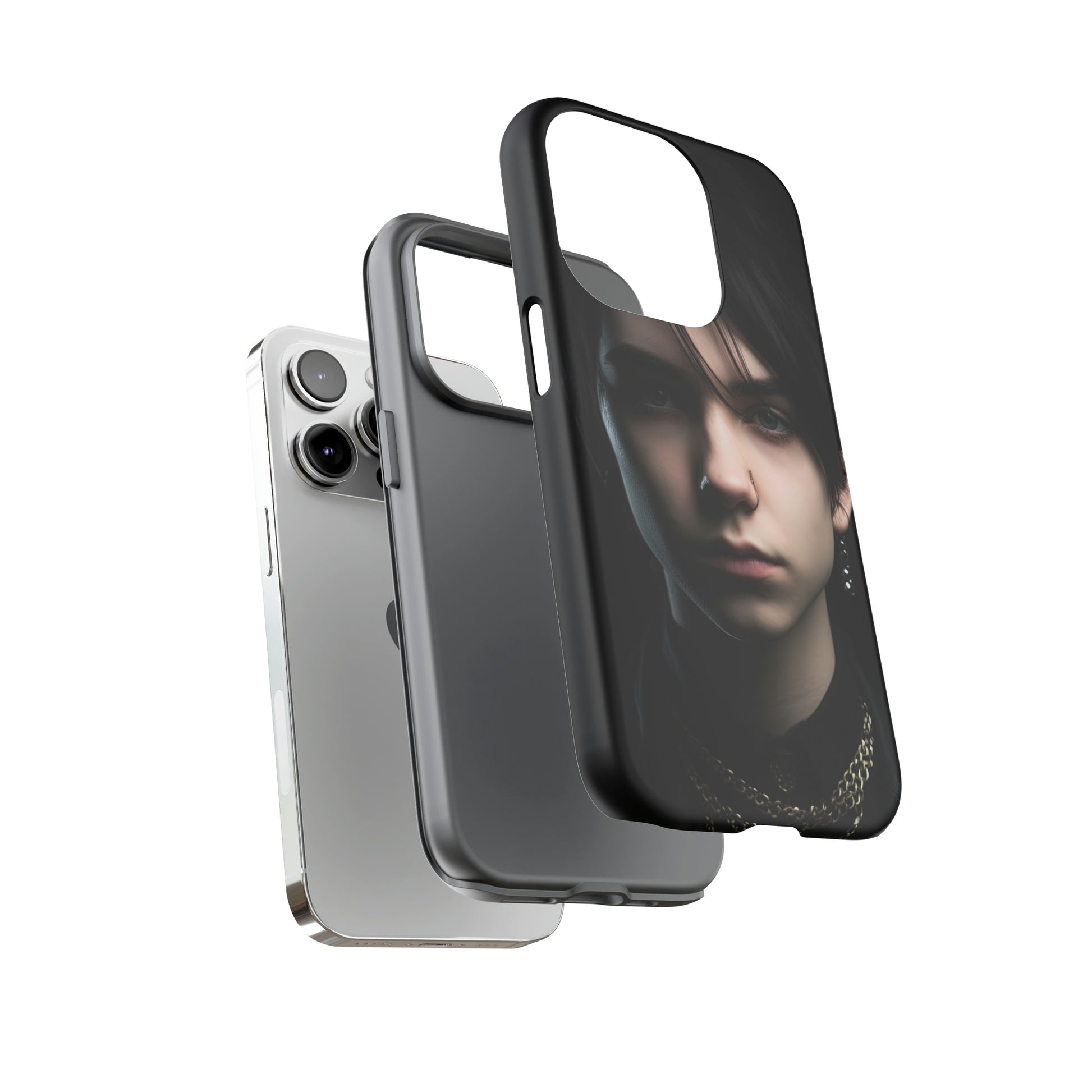 Dual Layer View of Goth Boy Tough iPhone Case