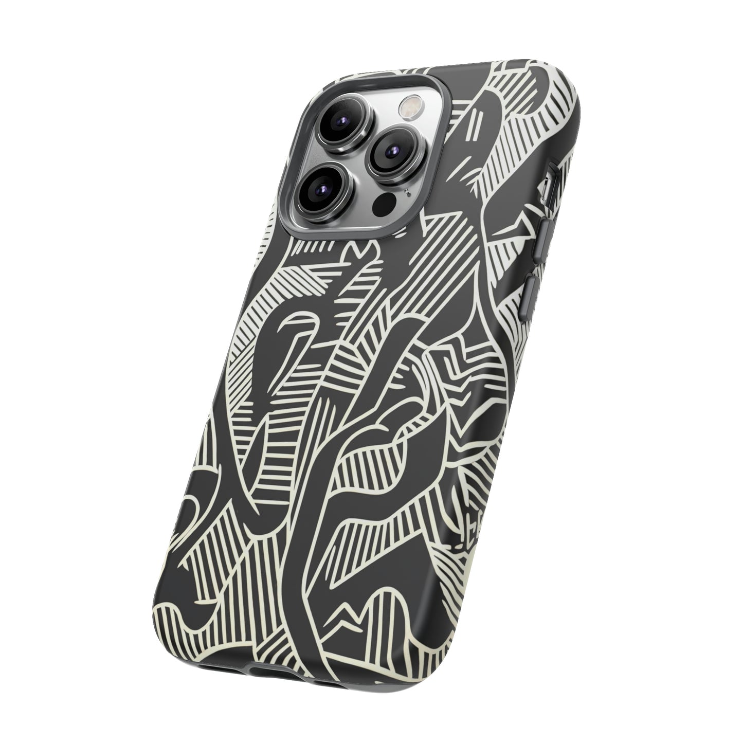 Side View of Abstract Links Tough iPhone Case