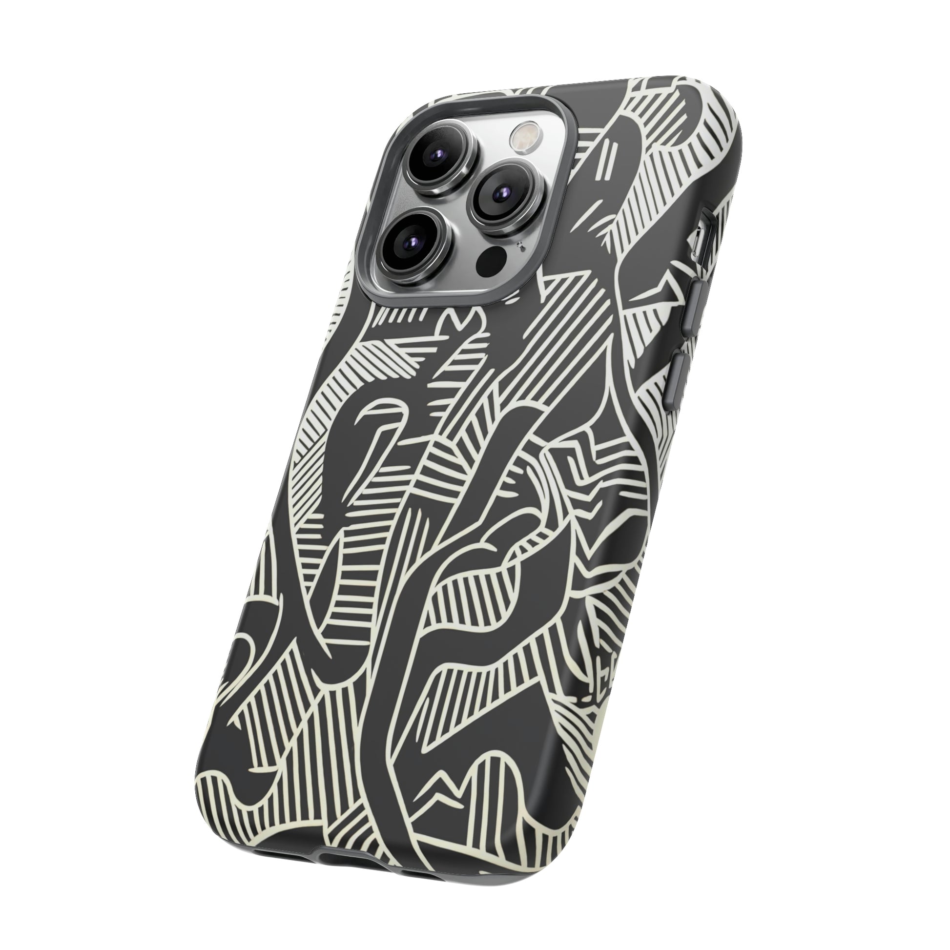 Side View of Abstract Links Tough iPhone Case