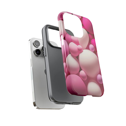 Dual Layer View of Pink Balloons Tough iPhone Case