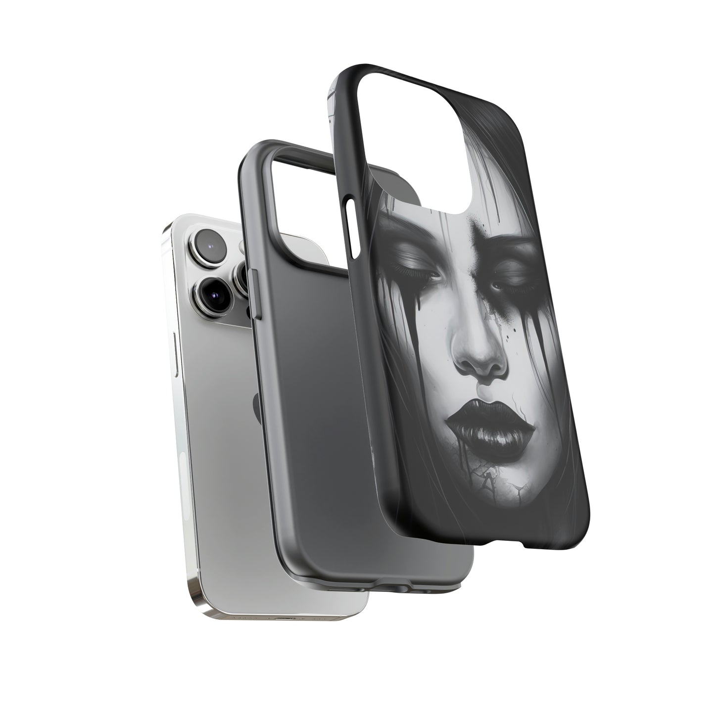 Dual Layer View of Goth Girl Tough iPhone Case