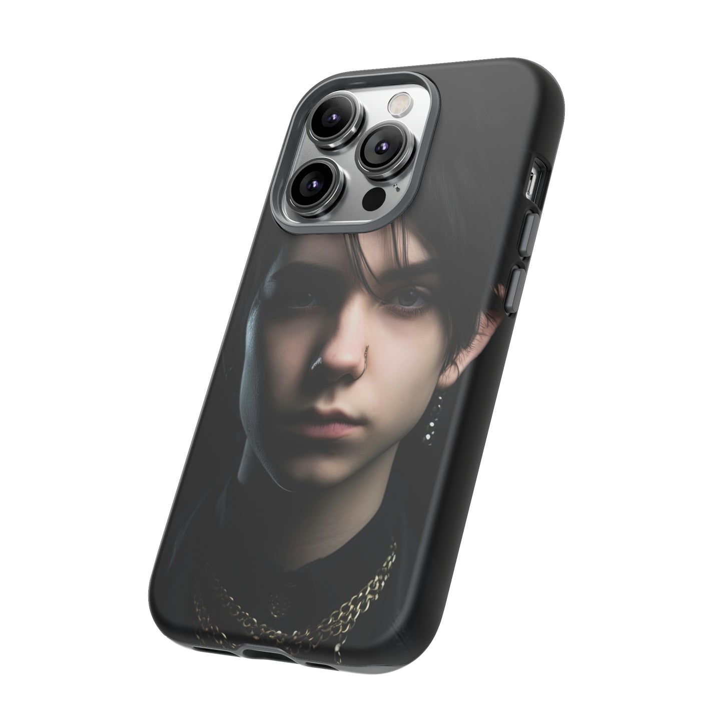 Side View Of Goth Boy Tough iPhone Case