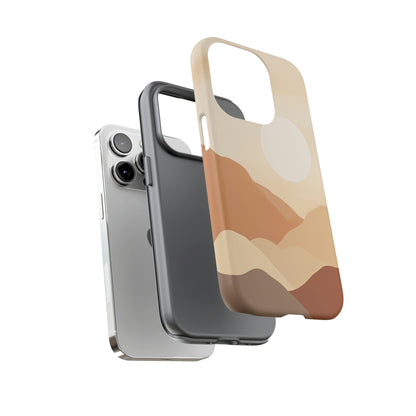 Dual Layer View of Boho Abstract Landscape Tough iPhone Case