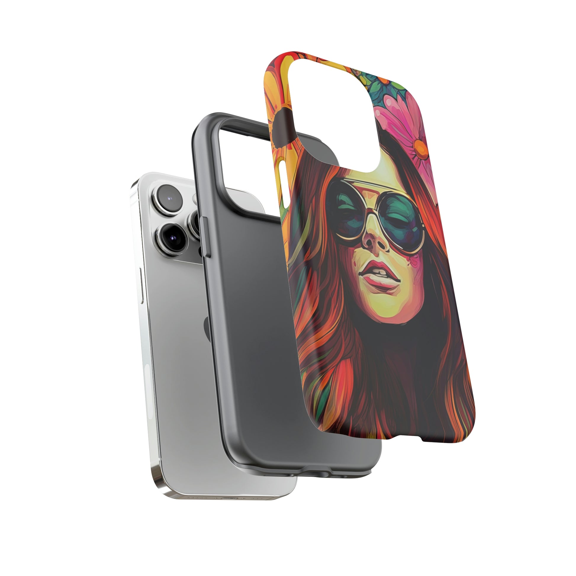 Dual Layer View of Groovy Chick Tough iPhone Case