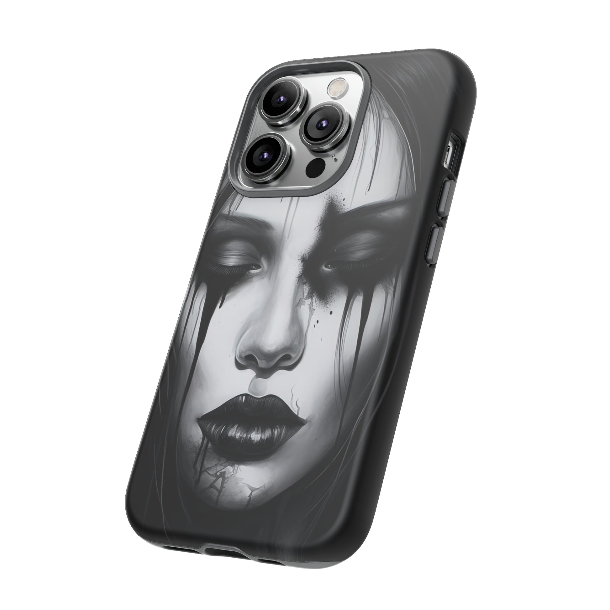Side View of Goth Girl Tough iPhone Case